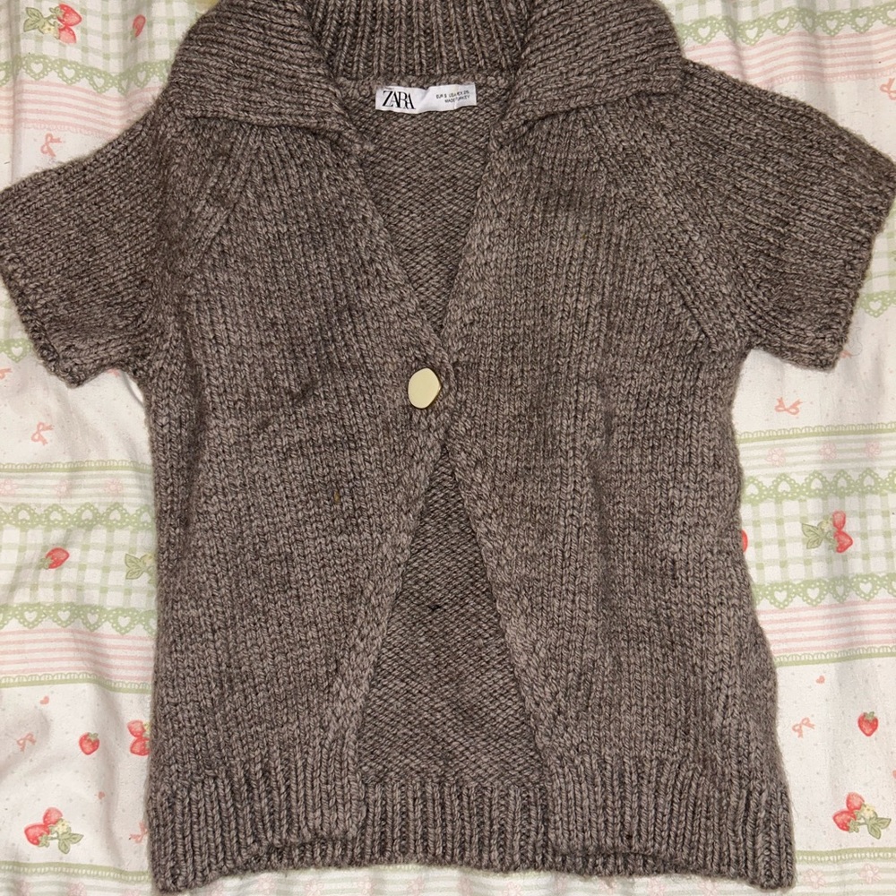 Zara Taupe Knit Cardigan